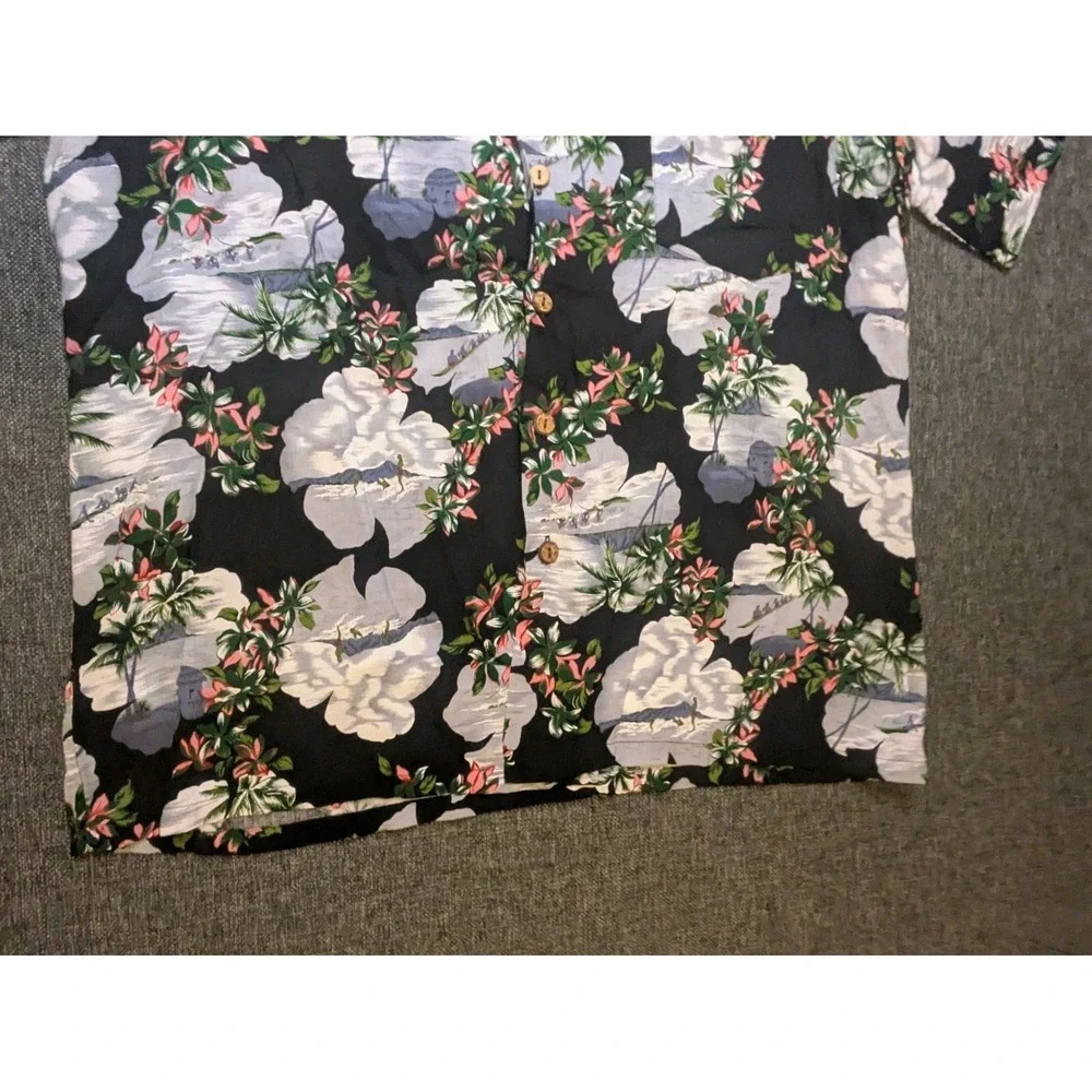 Vintage Kennington LTD Collared Hawaiian Shirt Wooden Buttons Mens Large Tee